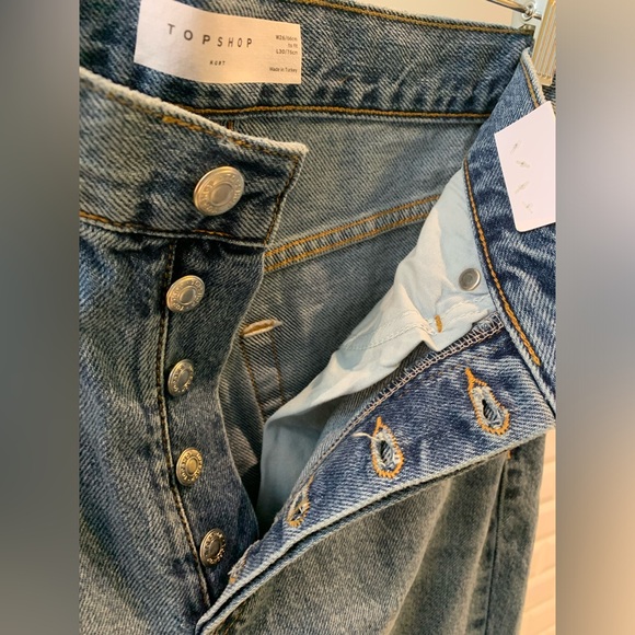 BNWT Topshop Kort straight leg jean US4 W26 L30 Blue - Picture 6 of 7
